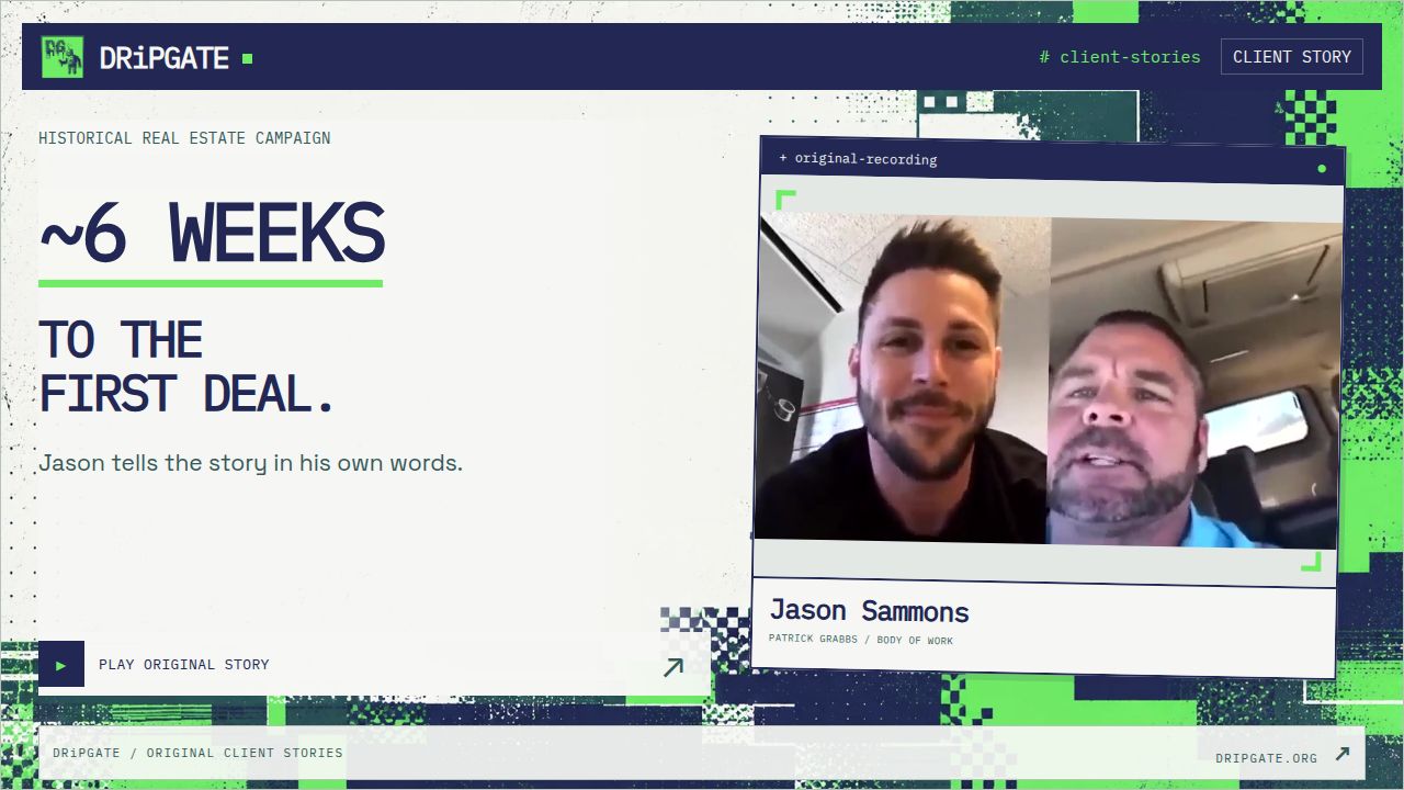 Jason Sammons — A first deal. About six weeks.