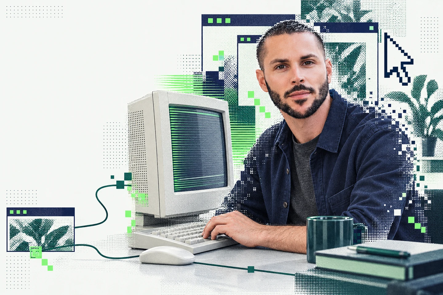 Patrick Grabbs — illustrated retro-tech portrait
